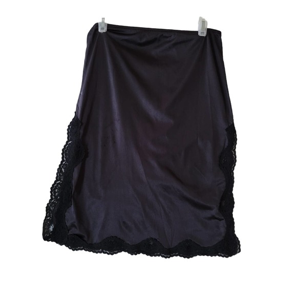 Black Double Sided Split  Half Slip Lace Trim - Picture 1 of 5